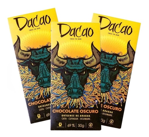 [KIT-7597958000013] 3 Pack Chocolate Oscuro 69% Cacao 50g Dacao Orígenes Aragua