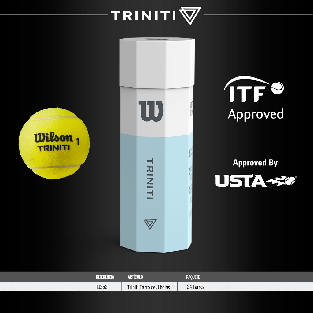 Pelotas de Tenis Wilson Triniti Envase de 3 Unidades (T1252)