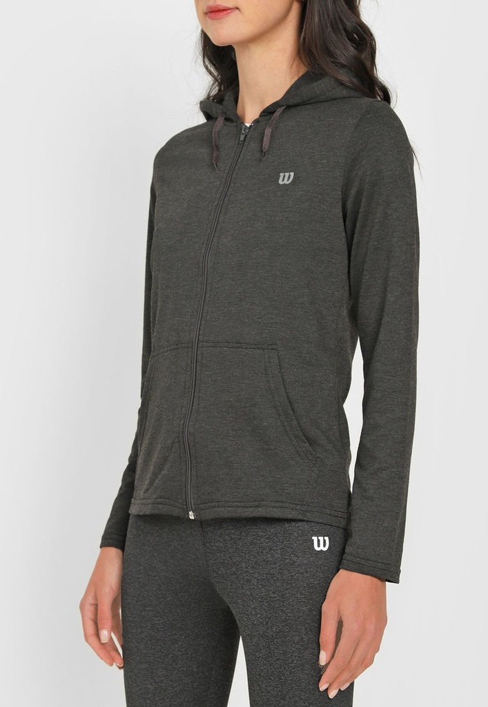 Buzo Con Capota Wilson C/R French Terry Dama 98395 Gris