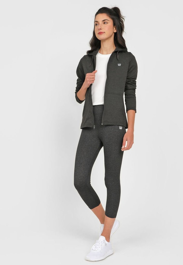 Buzo Con Capota Wilson C/R French Terry Dama 98395 Gris