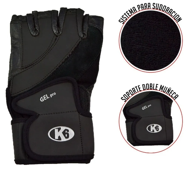 Guantess para Pesas K6 Magnus con Muñequera