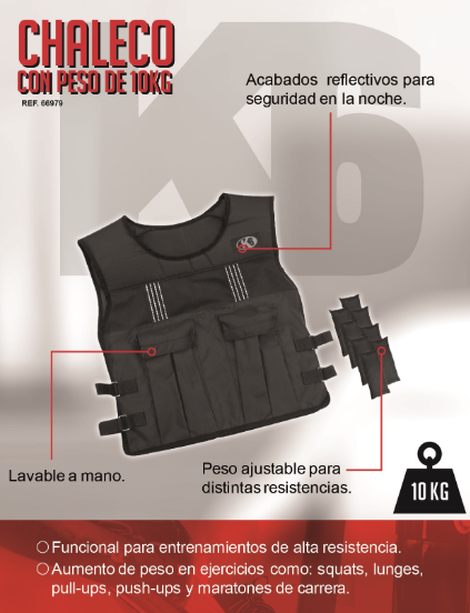 Chaleco K6 con Peso de 10 kg