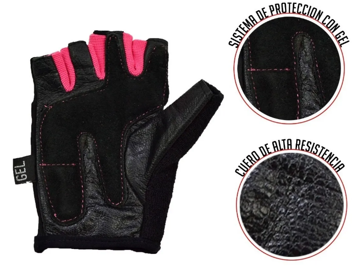 Guantes para Pesas K6 Energetic sin Muñequera Fucsia