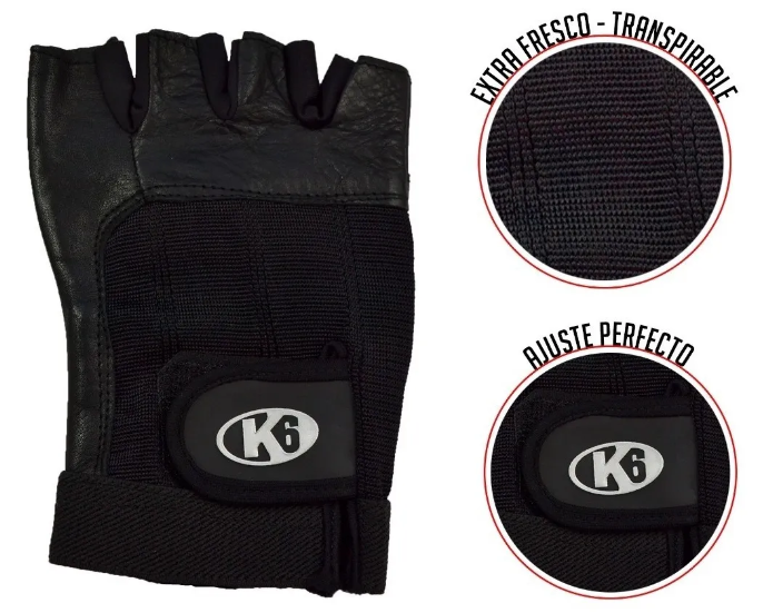 Guantes para Pesas K6 sin muñequera Strong