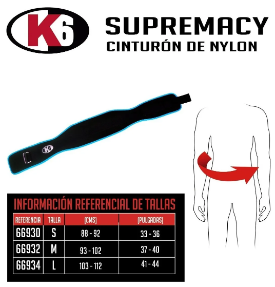Cinturón para Levantar Pesas K6 Supremacy Turquesa
