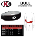 Cinturón para Levantar Pesas K6 Bull de Cuero 