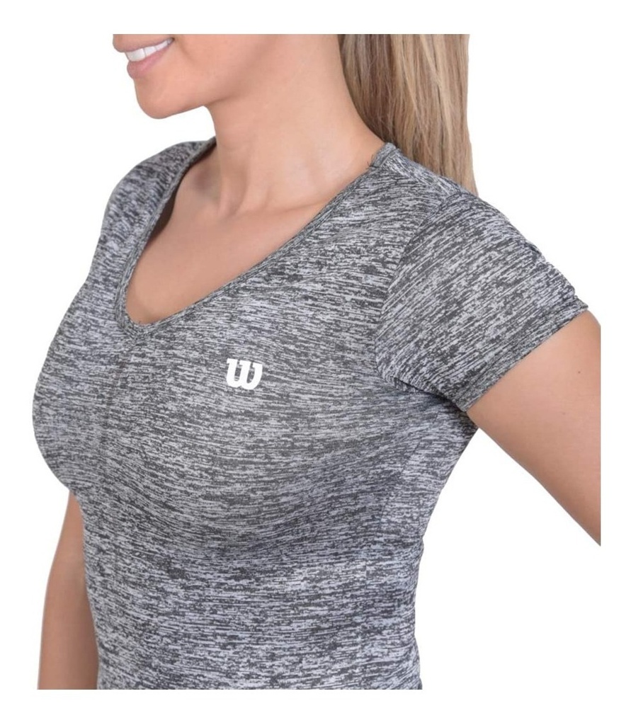 Camiseta Wilson Jaspeada Dama 71566 Negro