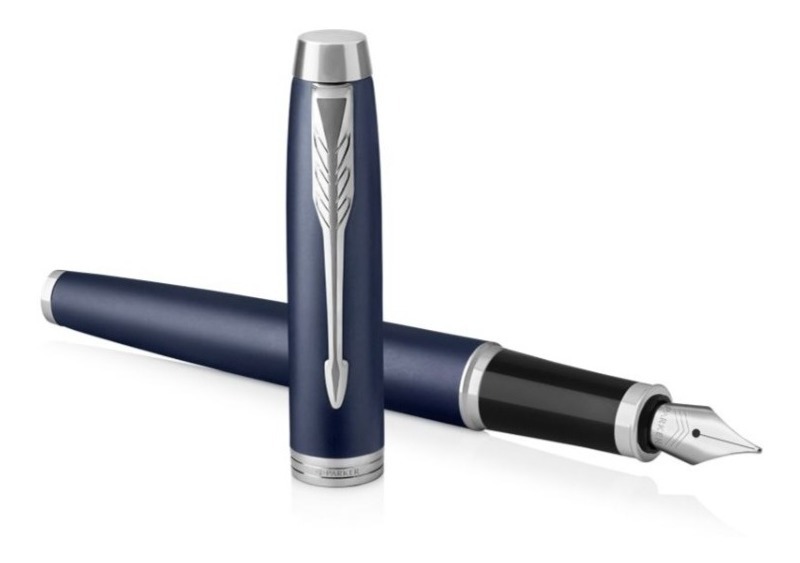 Boligrafo Estilografo IM Azul - Acabado Cromo