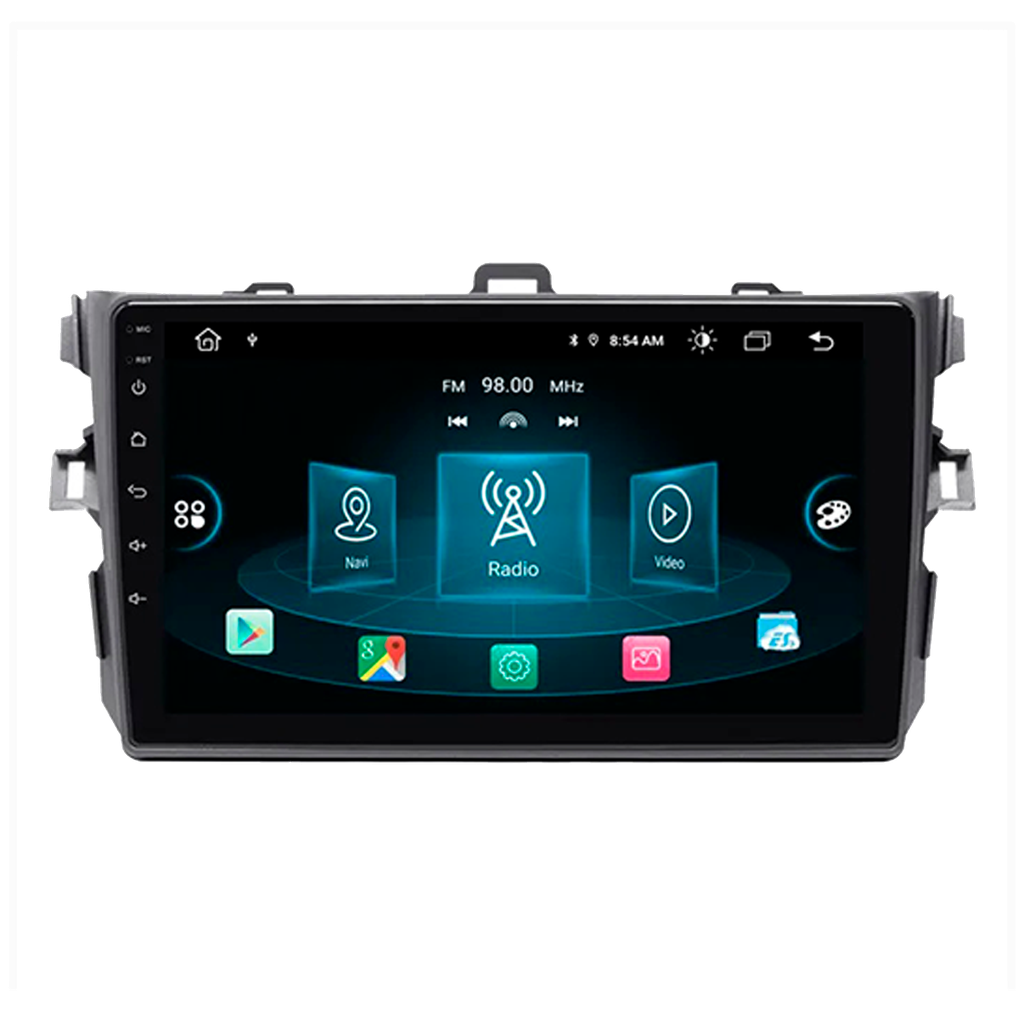 Reproductor Pantalla Androide 11 Universal Sim 9" GPS Wi Fi BT USB Toyota Corolla 2007 08 09 10 1 + 16Gb