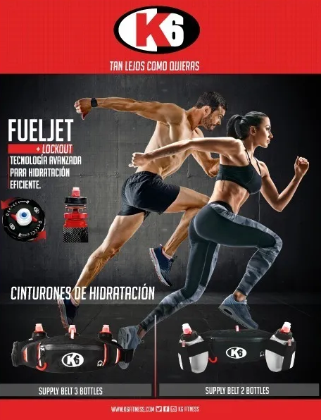 Cinturón de Correr K6 con 2 Botellas