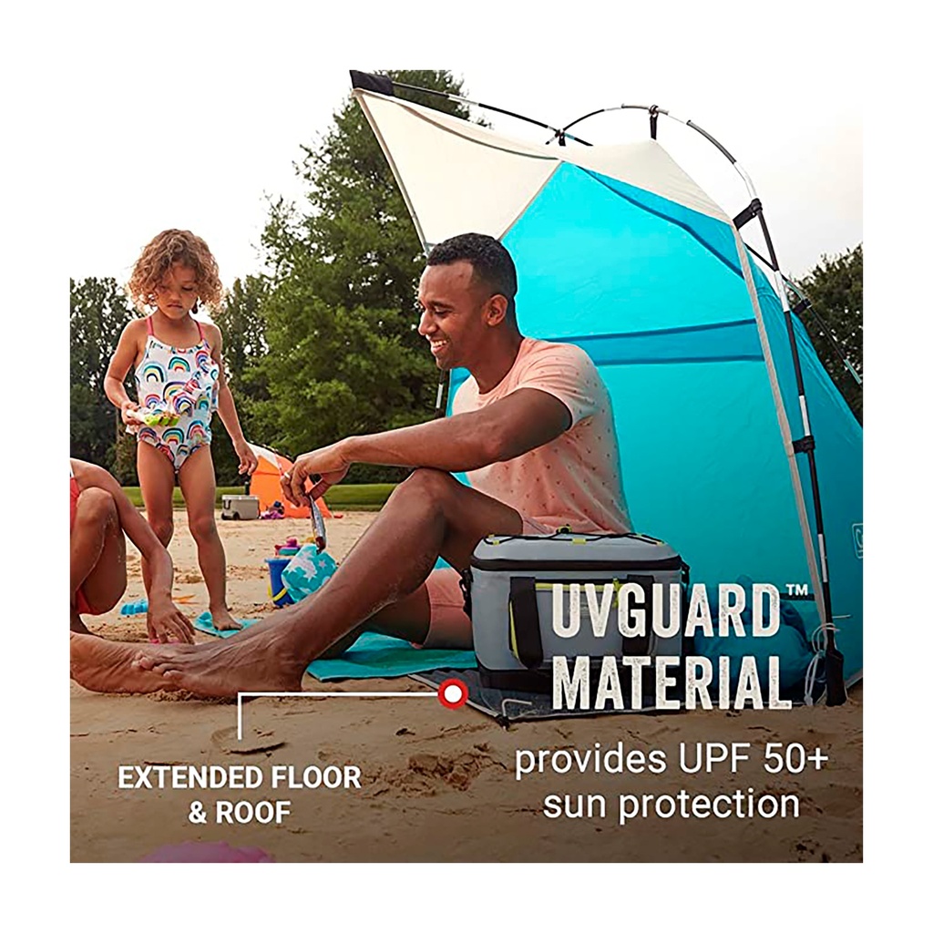 Toldo Coleman para playa Skyshade Azul con Gris