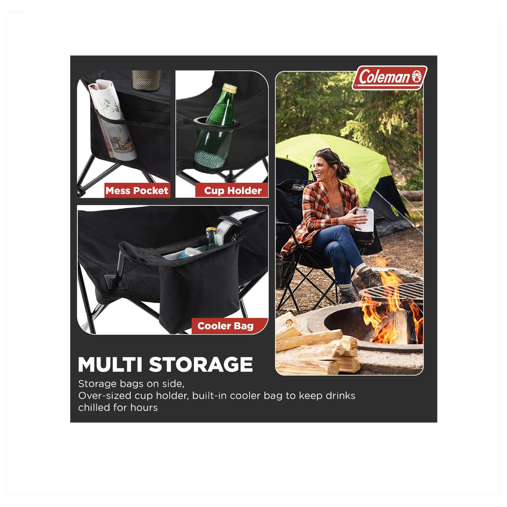 Silla Plegable Coleman Cooler Quad con Enfriador de Bebidas