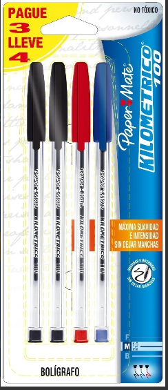 Bolígrafo Kilometrico Paper Mate St 3X4
