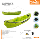 Set Kayak Inflable Ecology Pathfinder I Reforzado 2 Personas