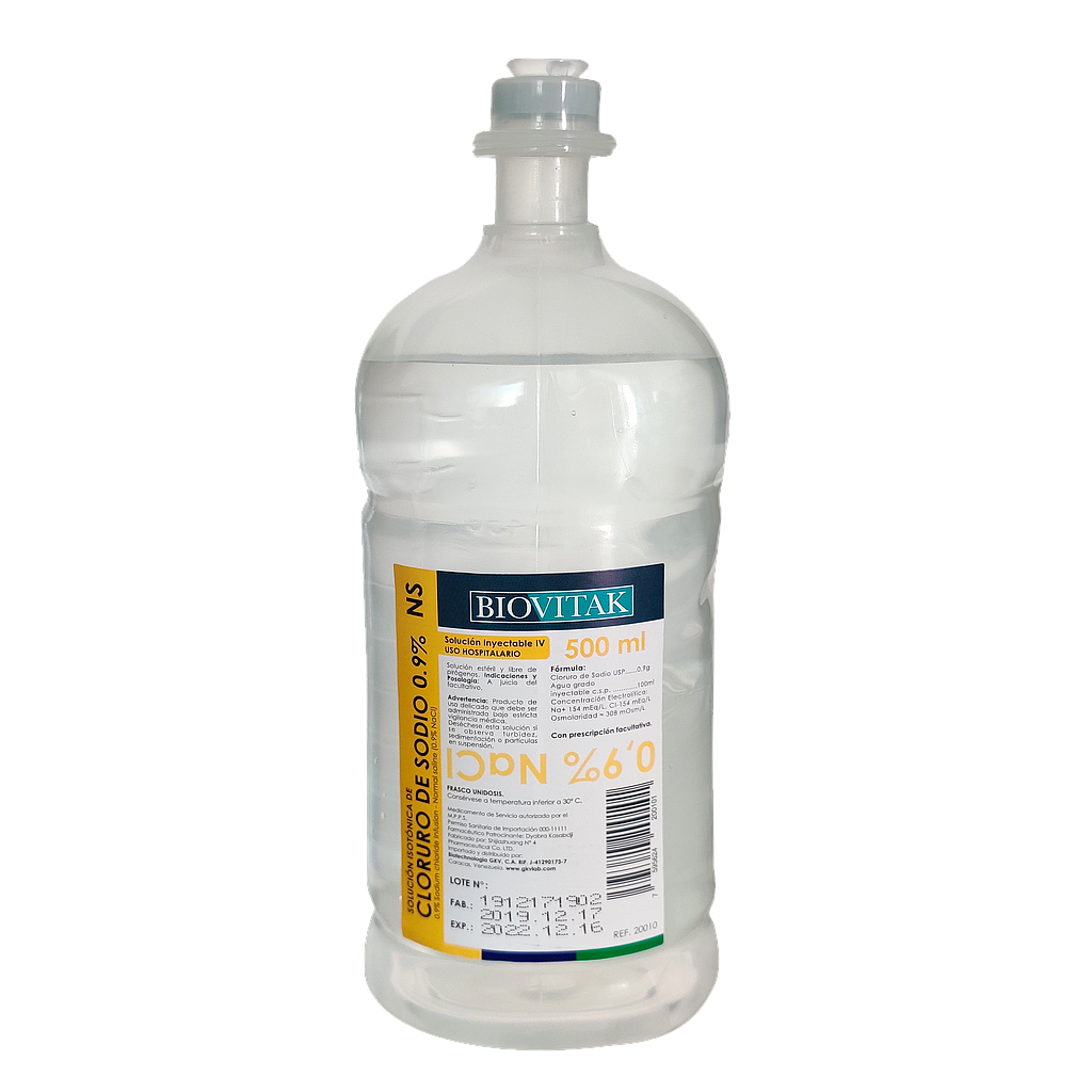 [20010] Solución Isotónica 0,9% NaCl - Biovitak - 500ml (E)