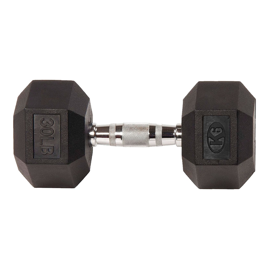 [66845] Mancuerna pesa gym hexagonal encauchetada K6 30 lb 
