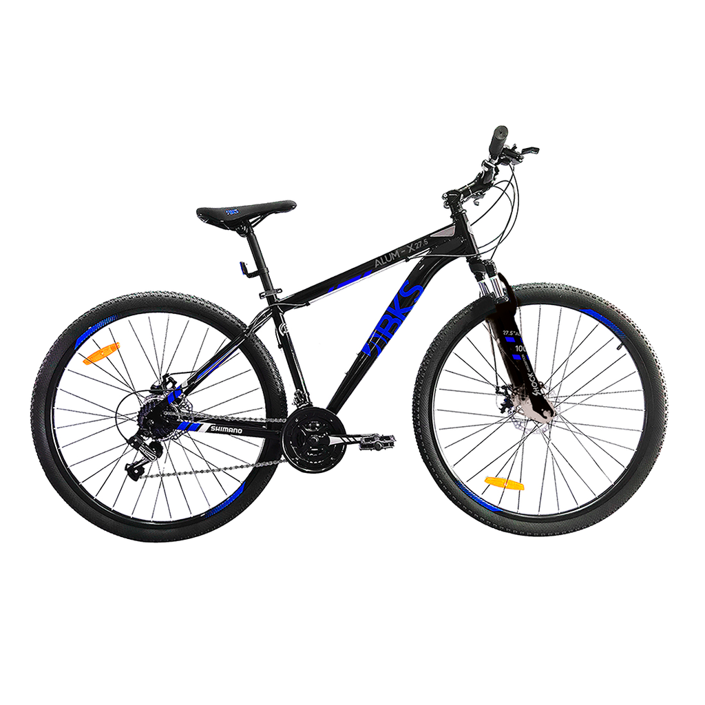[99454] Bicicleta MTB Rin 27.5" BKS ALUM-X 21 vel. para Adultos (NEGRO/AZUL)