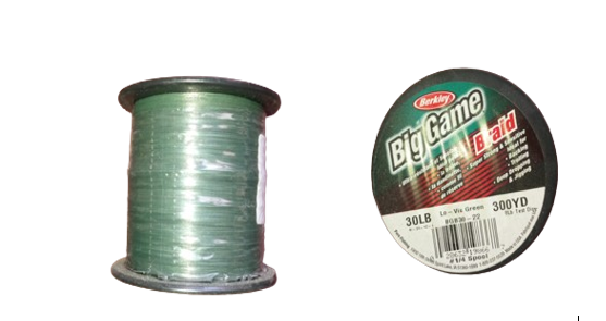 Berkley Nylon  Big Game Braid 300 Yd (1/4 Lb Spools) Lo-Vis Green 30/8 Lb Test/Line Diam 