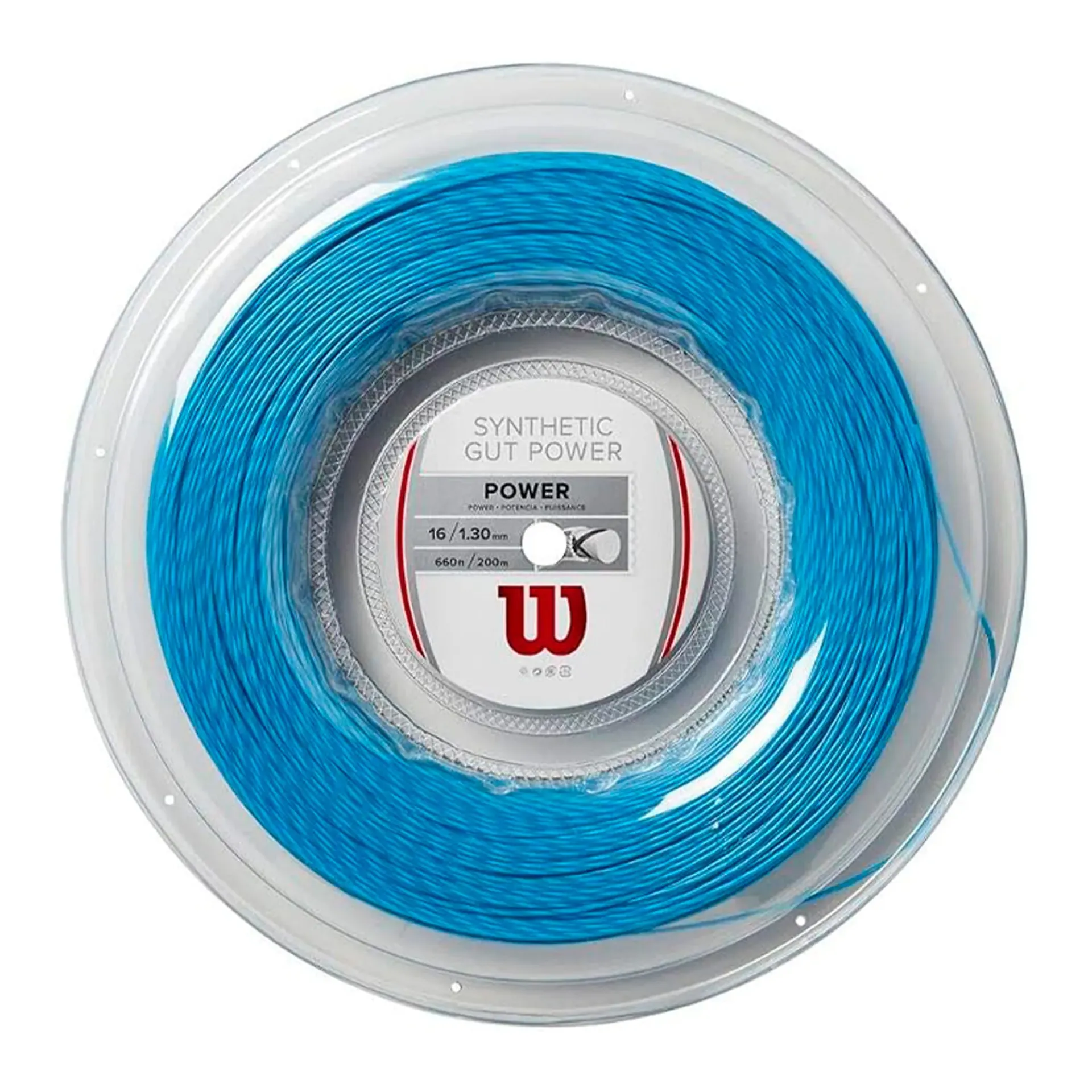 [WR830140116] Rollo de Cuerda para Raquetas Wilson Synthetic Gut Power 16 200 m (AZUL)