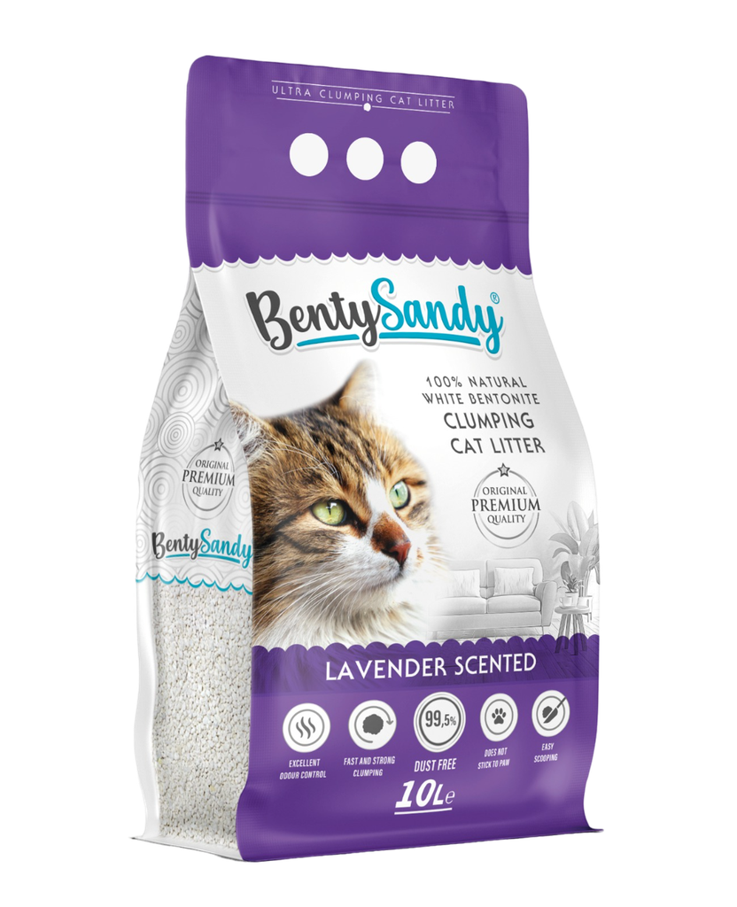 Arena para Gatos Bentysandy Ultra absorbente y Ultra aglomerante 100% Bentonita 10L/ 8.7Kg