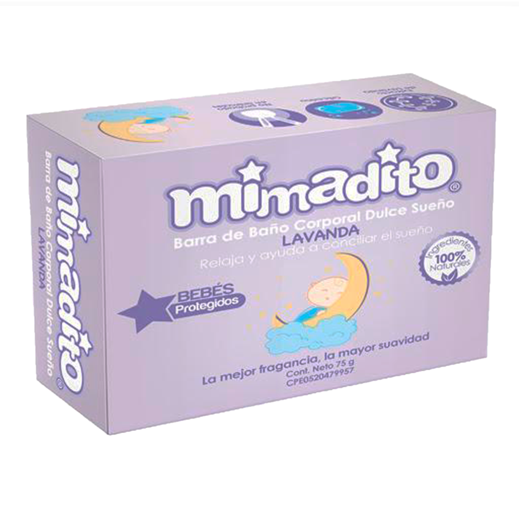 Jabón en Barra de Baño Corporal Mimadito Dulce Sueños Lavanda 75gr