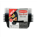 Set de Envases 10 Piezas Takealongs Rubbermaid (negro 555 Ml) 