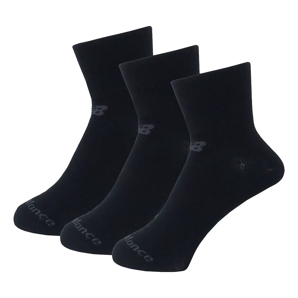[LAS95233-BK-L] Medias Altas Performance Cotton Flat Knit Ankle 3 Pack Negro (L)