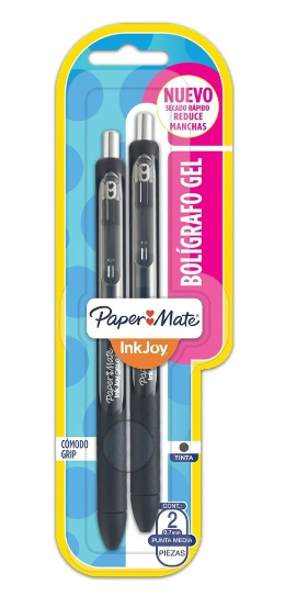 Bolígrafo Paper Mate Inkjoy Gel Rt Tx2 Negro 