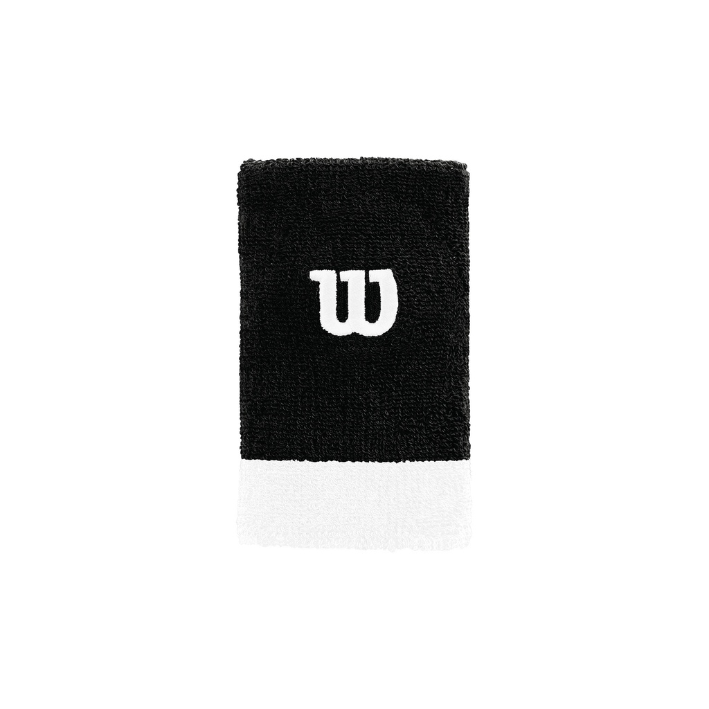 [WRA733519] Muñequeras Wilson Unisex Adulto Extra Ancha (1 par) (BLANCO/NEGRO)