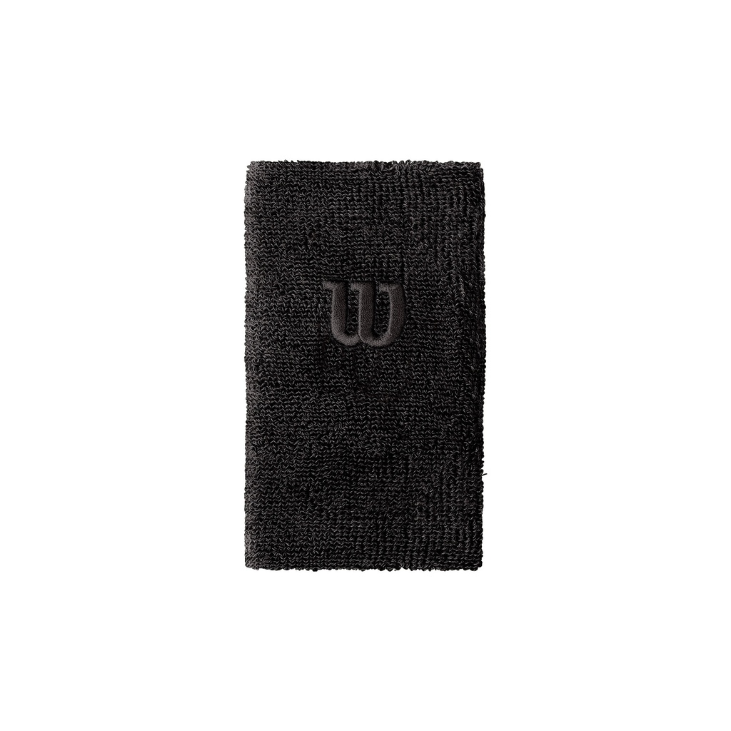 [WRA733528] Muñequeras Extra Ancha Wilson Negro (1 par)