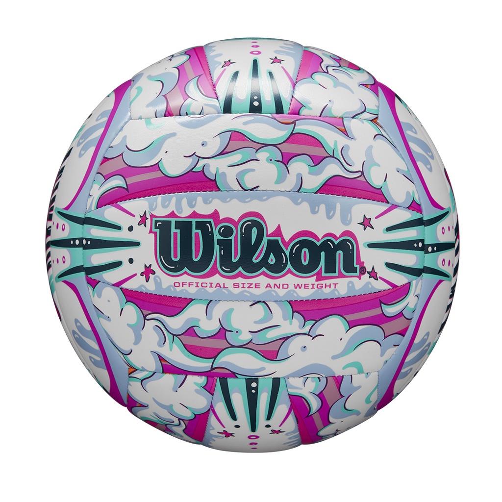 [WV4006902XBOF] Balón de Voleibol Wilson Graffiti Peace (NO.5) (BLANCO Y MORADO)