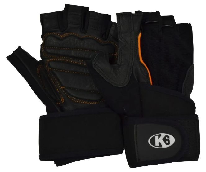 Guantes para pesas k6 ice border naranja