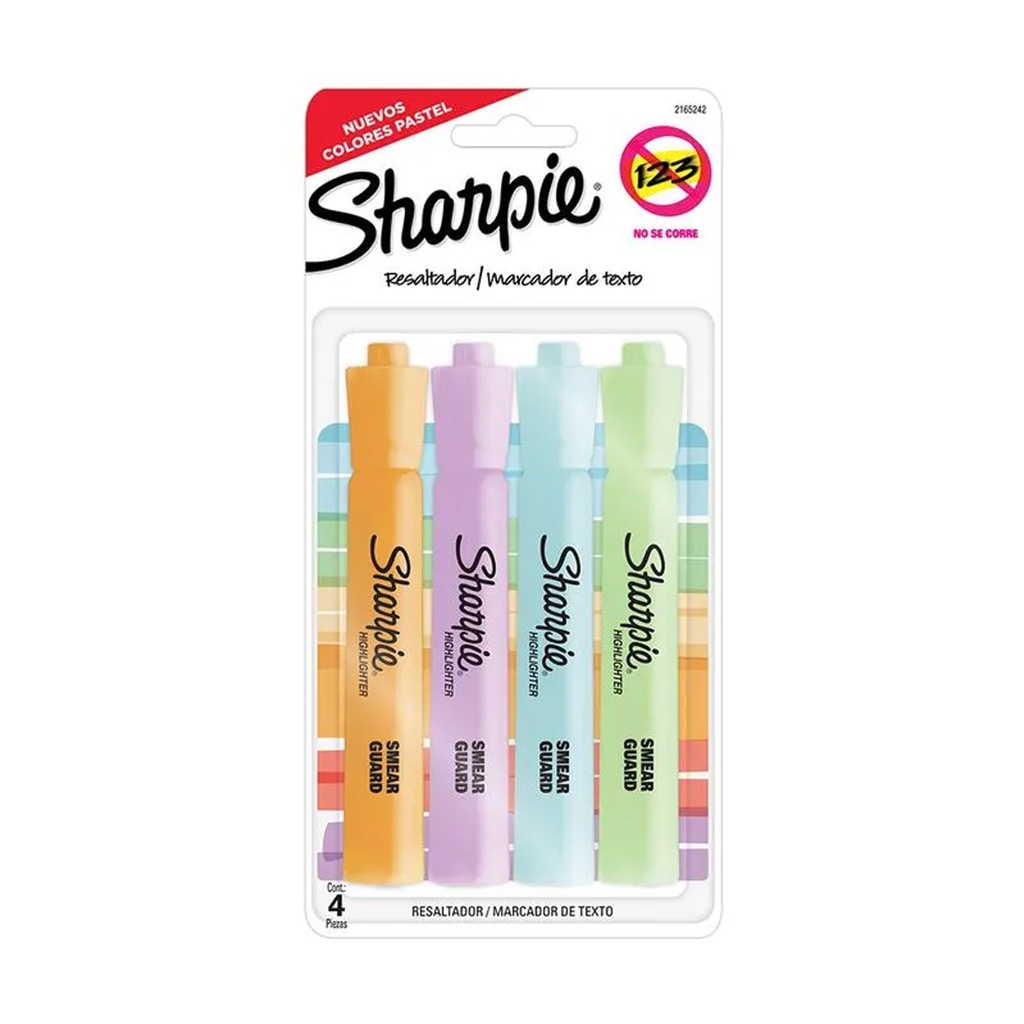 [2165242] Resaltadores de Texto Sharpie Bx4 Colores Pastel 