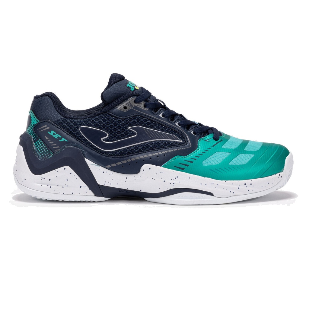 [TSETS2543C-40] Zapato de Tenis Joma Set (NEGRO Y TURQUESA, 40)