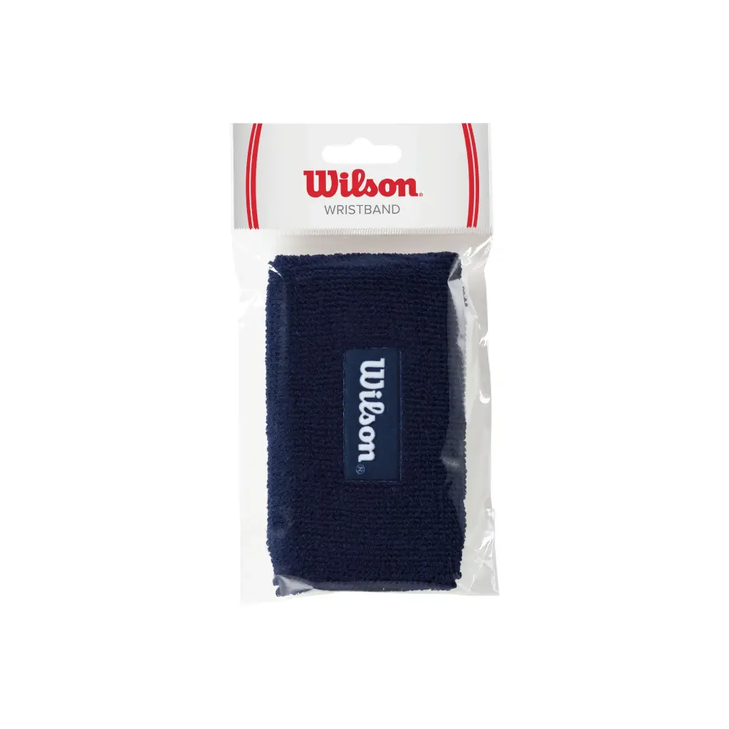 [WRA814703] Muñequera Doble Ancho Wilson (1 und) (AZUL MARINO)