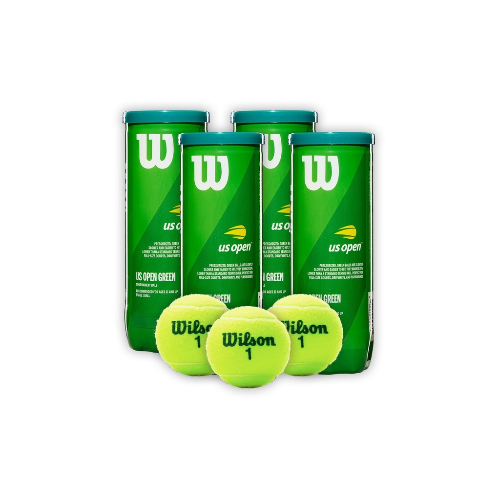 Combo Pelotas de Tenis Transicion Wilson Punto Verde 3P X 4T
