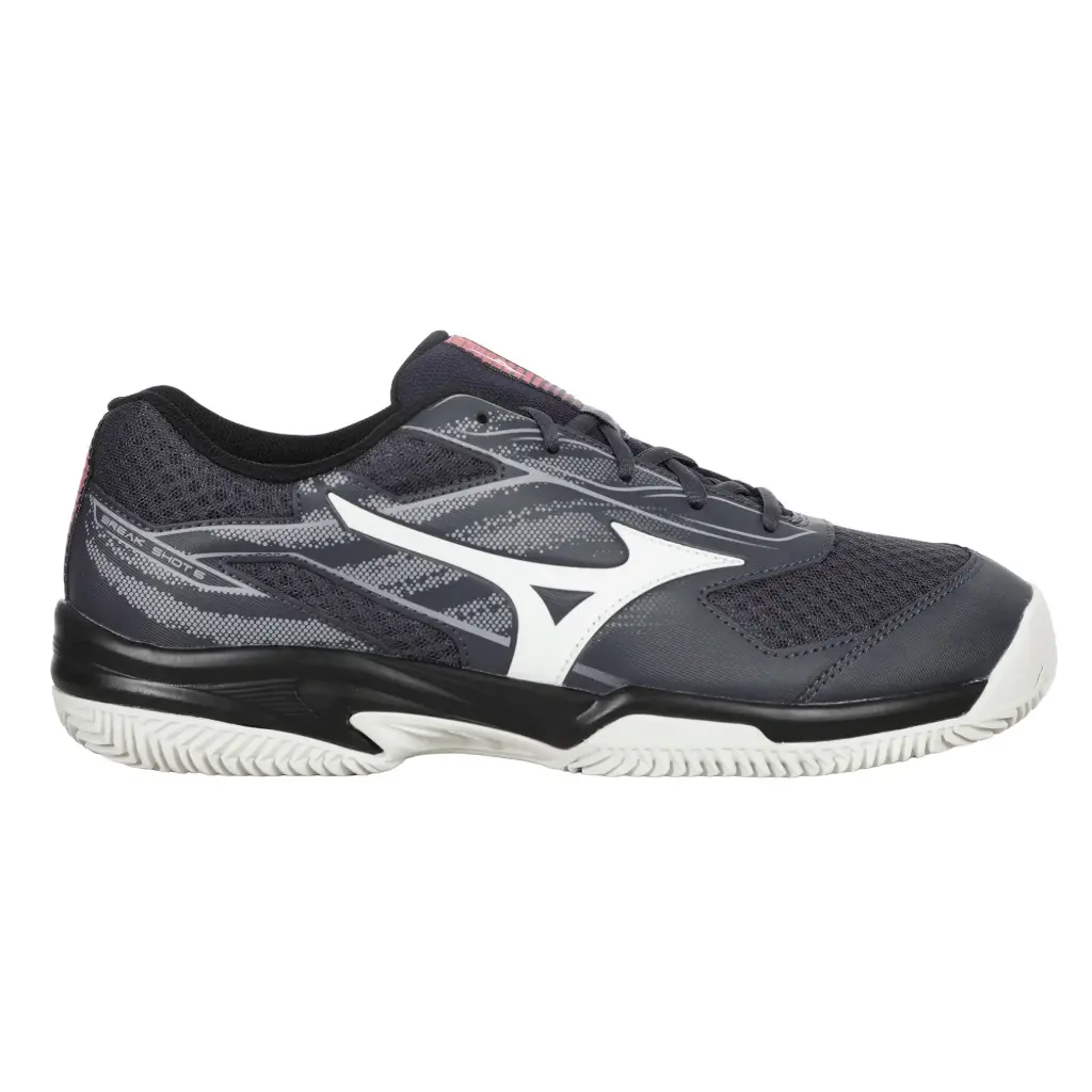 [61GC252505-10.5] Zapato Tenis Mizuno Break Shot 5 CC (NEGRO/BLANCO, 10.5)
