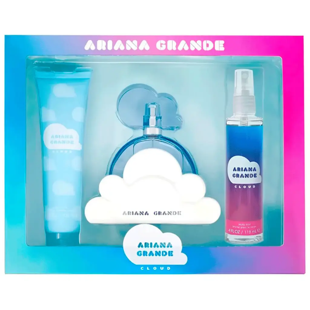 Set Fragance para Dama Ariana Grande Cloud Eau de Parfum 100ml + Body Mist 100ml + Body Souffle 100ml 