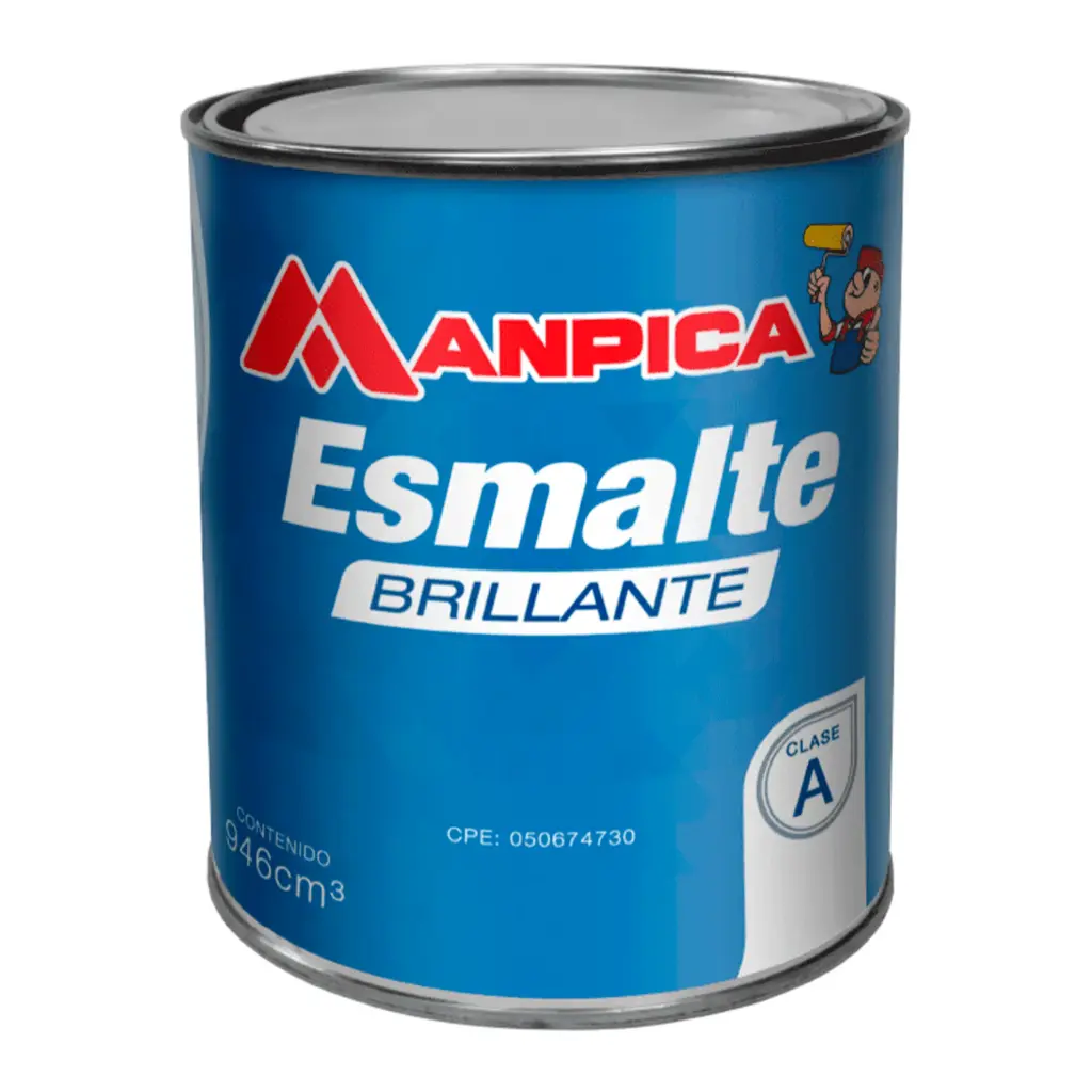 Pintura Esmalte Brillante Manpica Premium Tipo A 1/4 Galón  