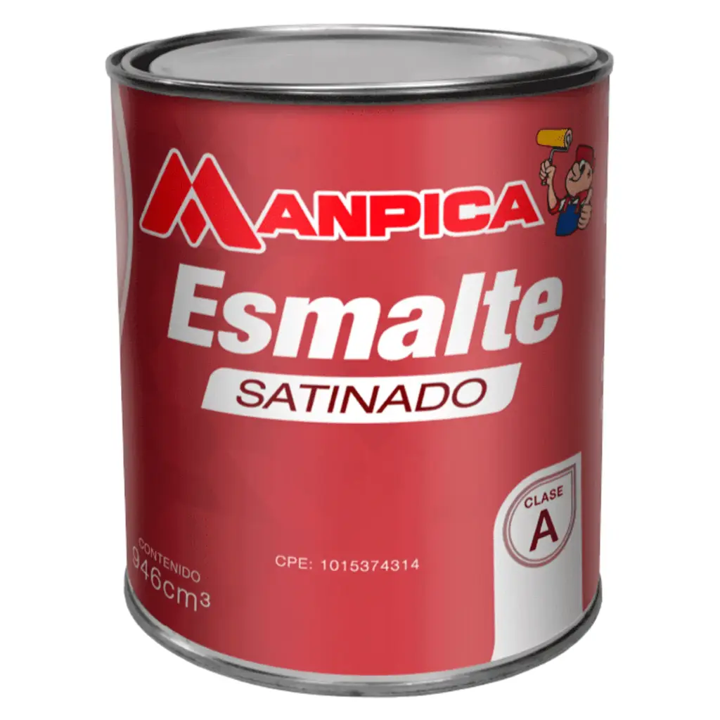 Pintura Esmalte Satinado Manpica Premium Tipo A Blanco 1/4 Galón  