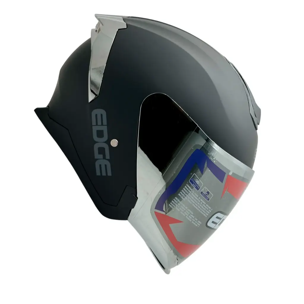 Casco Semi Integral Edge Bonnie Visor Plateado Luz Led 