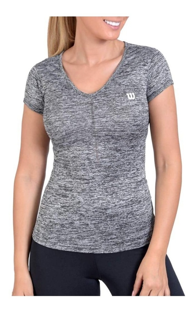 [WT71569] Camiseta Wilson Jaspeada Negro 71566 Dama (L)
