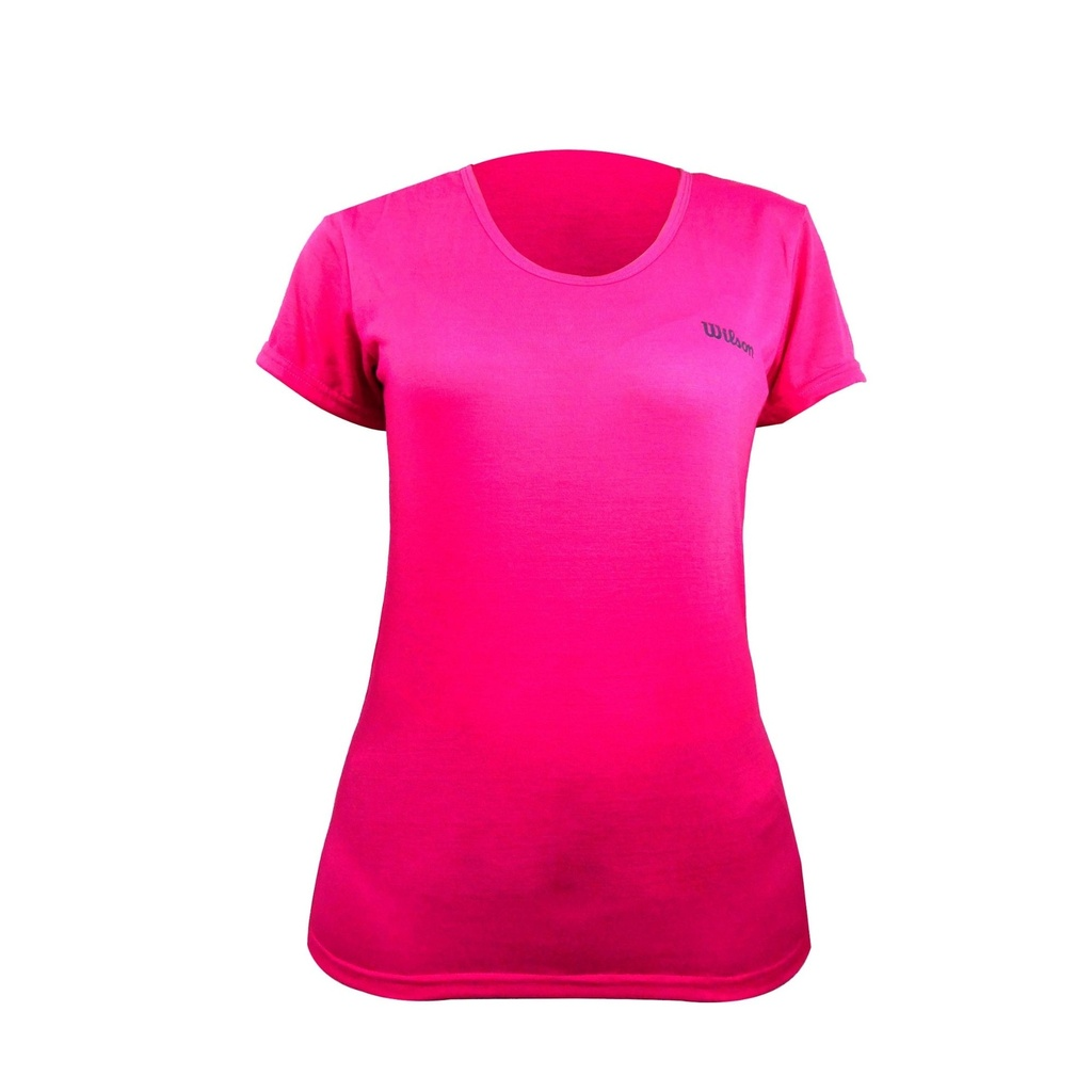 [WT73193] Camiseta Wilson Polyspun Cuello Redondo Estampado Grande Rosa 73186 Dama (L)
