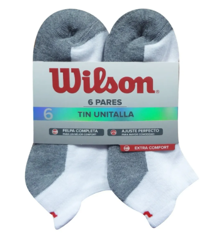 [A9741] Calcetín Corto Wilson Tin Media Felpa Talla Única x6 (BLANCO)