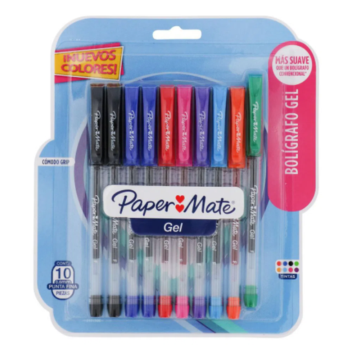 [2121506] Bolígrafo Gel Papermate Económico Cx10 Surtido