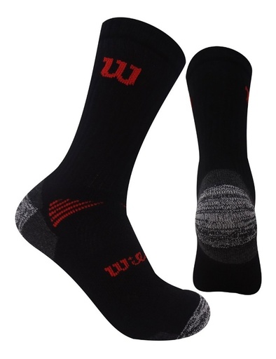 [C0907] Calcetin largo Deportivo Wilson Talla Única Negro x3