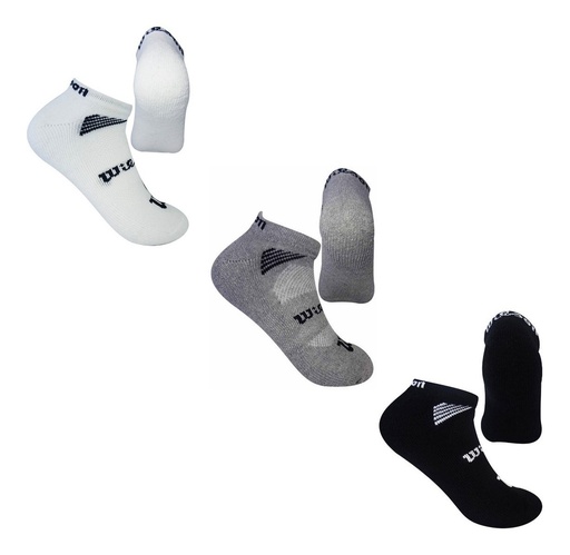 [C0896] Calcetin/Media tobillera de algodón Wilson Unisex X3 Unitalla
