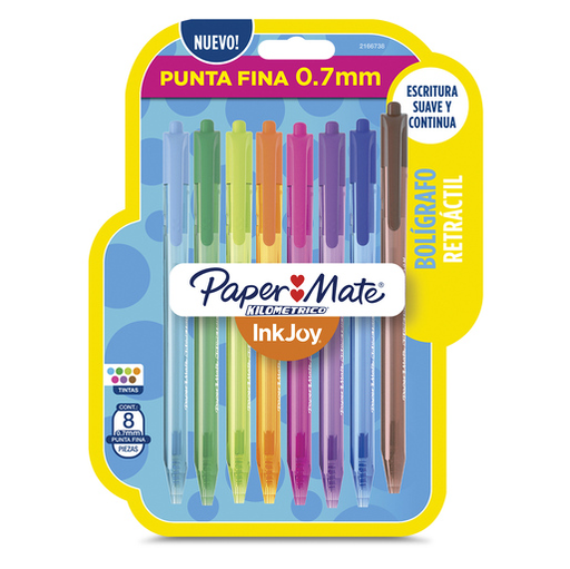 [2166738] Bolígrafos Kilometrico 100 RT Punta fina Tx8 Surtidos