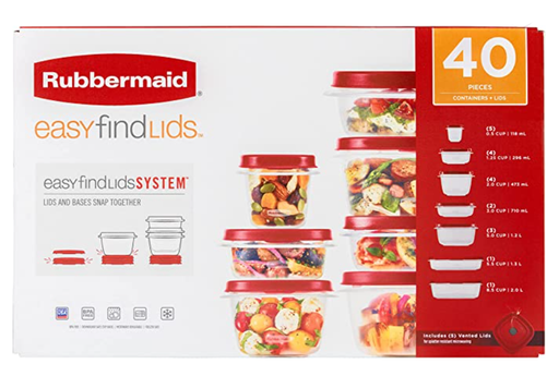 [2112332] Set de Envases 40 Piezas Varios Tamaños Easy Find Rubbermaid