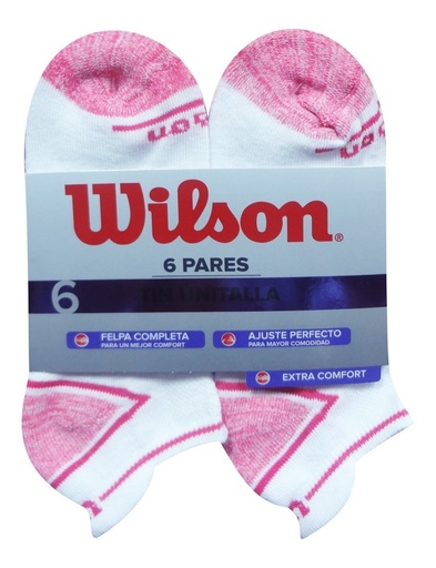[A9759] Calcetín Corto de Fibras Sintéticas Wilson Tin Dama Media Felpa P6 Unitalla (SURTIDO)